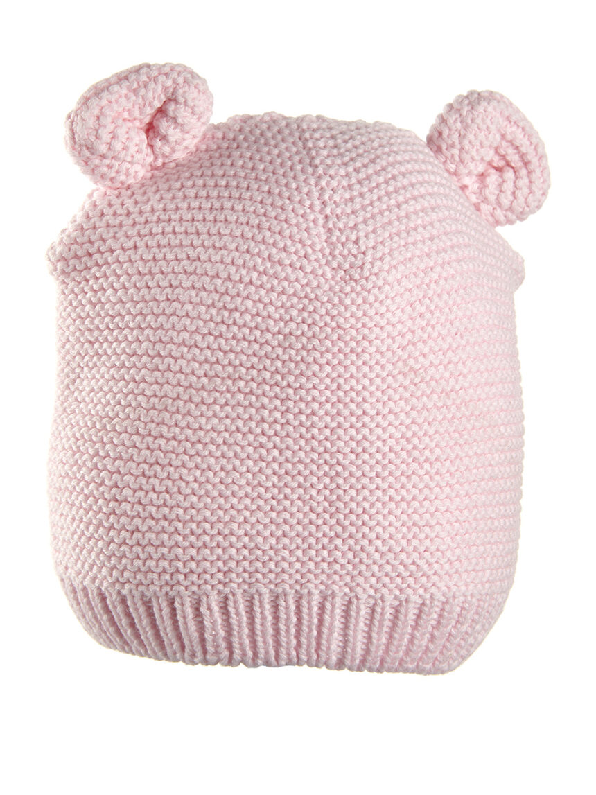 Gorro tricot rosa com orelhas - Prénatal