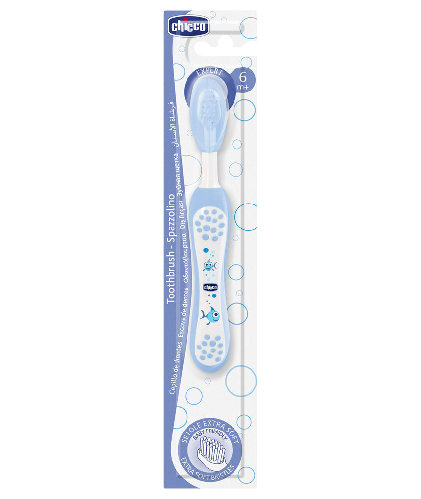 Escova de dentes azul 6m + - Chicco
