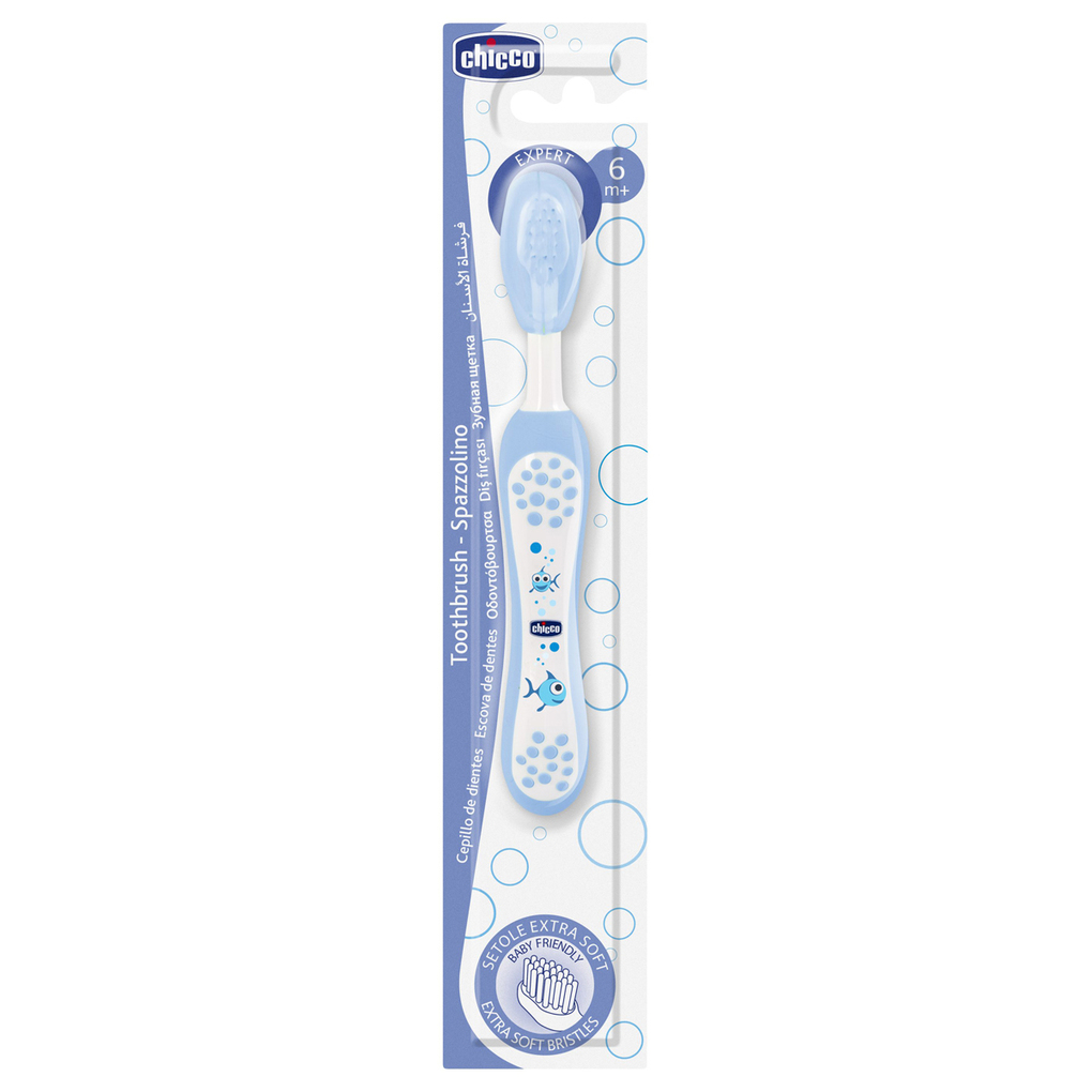 Escova de dentes azul 6m + - Chicco