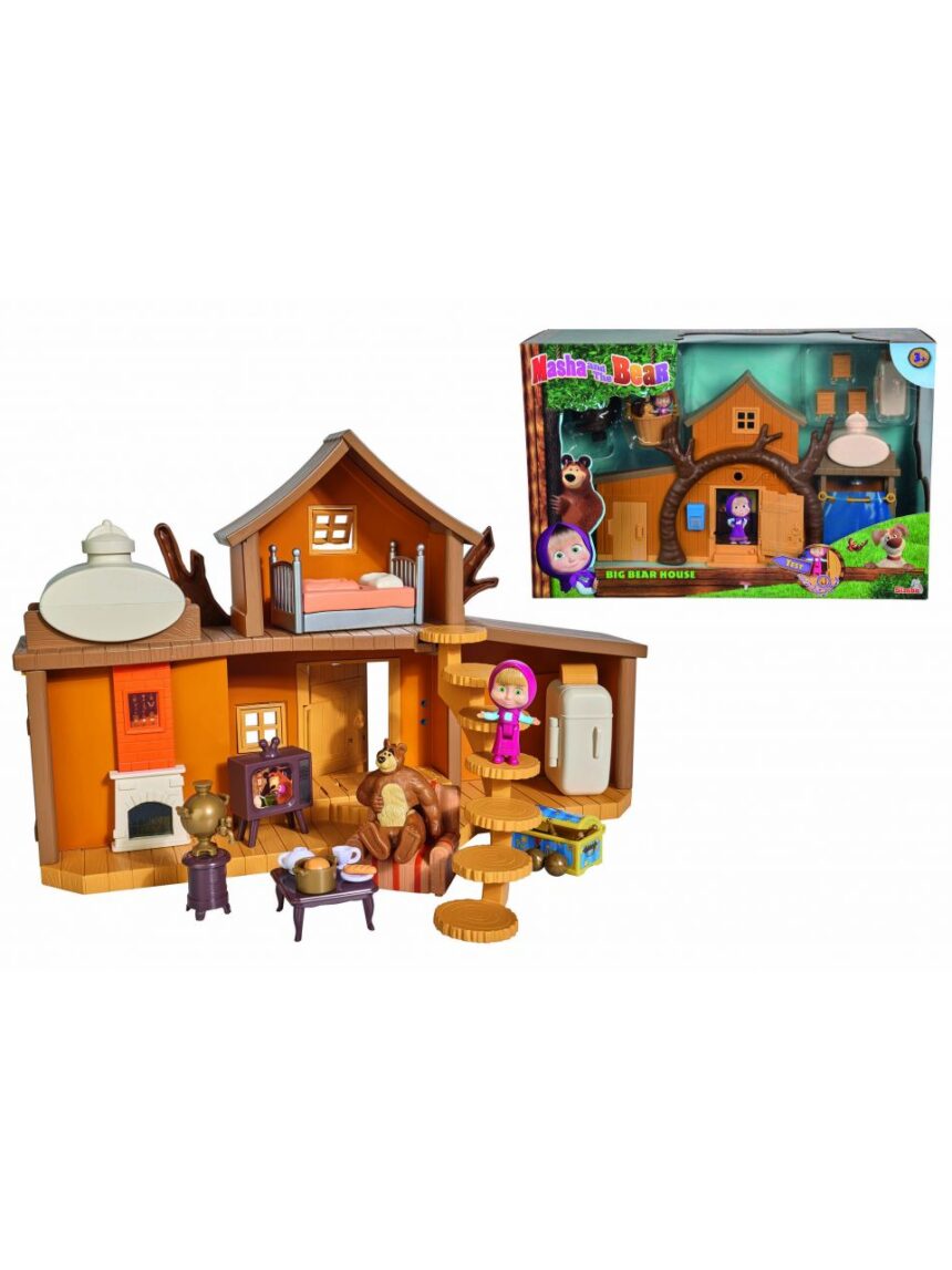 Masha e o urso - grande casa de urso com personagens - Masha&amp;Orso