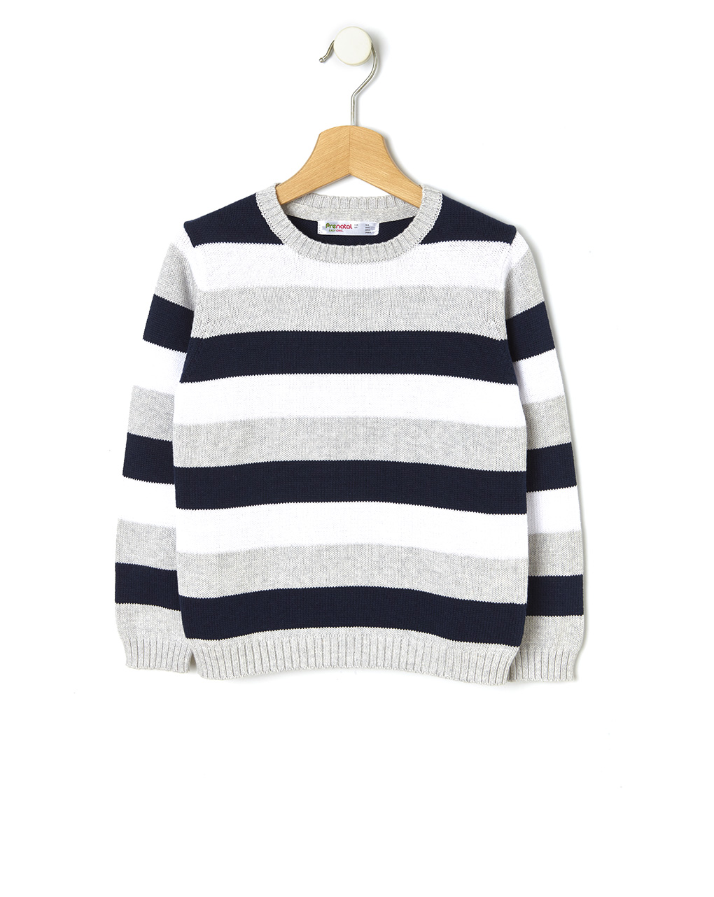 Suéter básico de tricô listrado - Prénatal