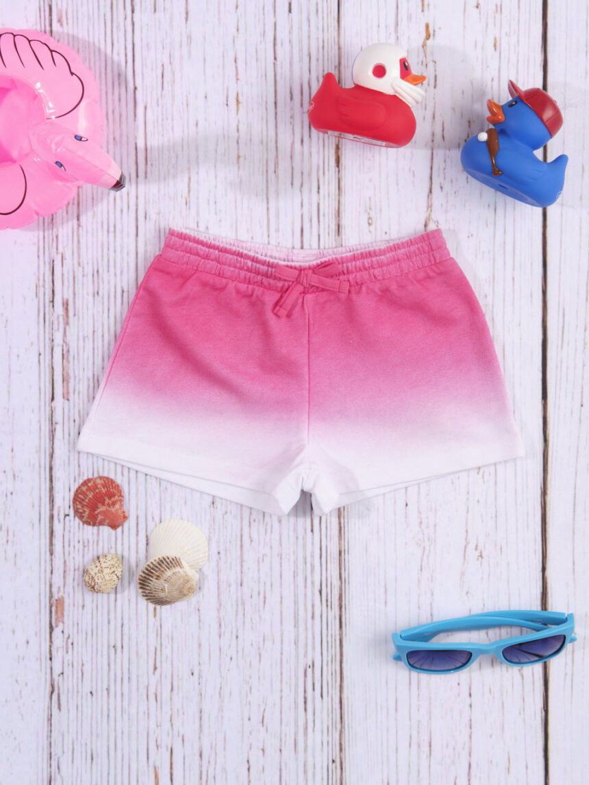 Shorts de jersey rosa / branco com efeito gradiente - Prénatal
