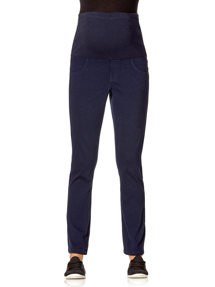 Calça de sarja elástica azul - Prénatal