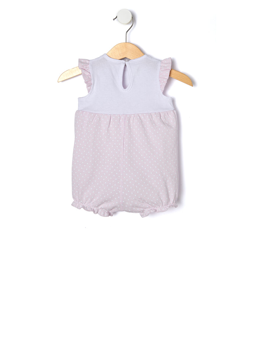 Macacão de bolinhas com estampa e bordado - Prénatal