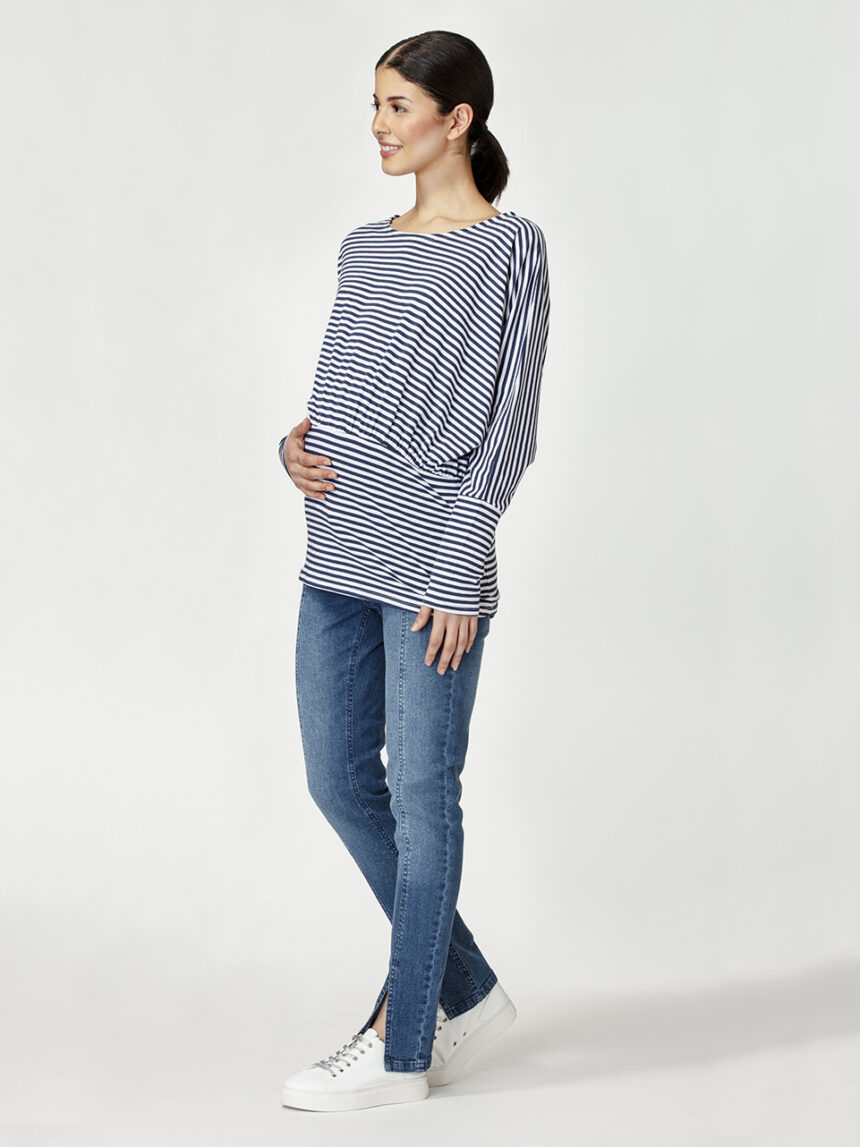 Blusa de maternidade com padrão espinha de peixe horizontal - Prénatal