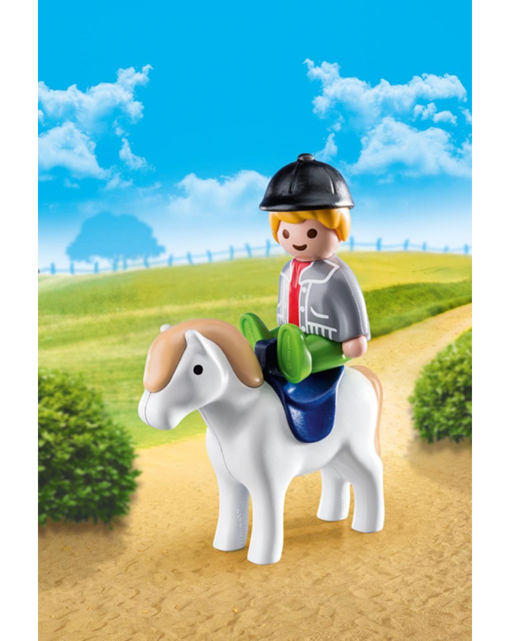 Playmobil - jóquei com cavalo 1.2.3 - Playmobil