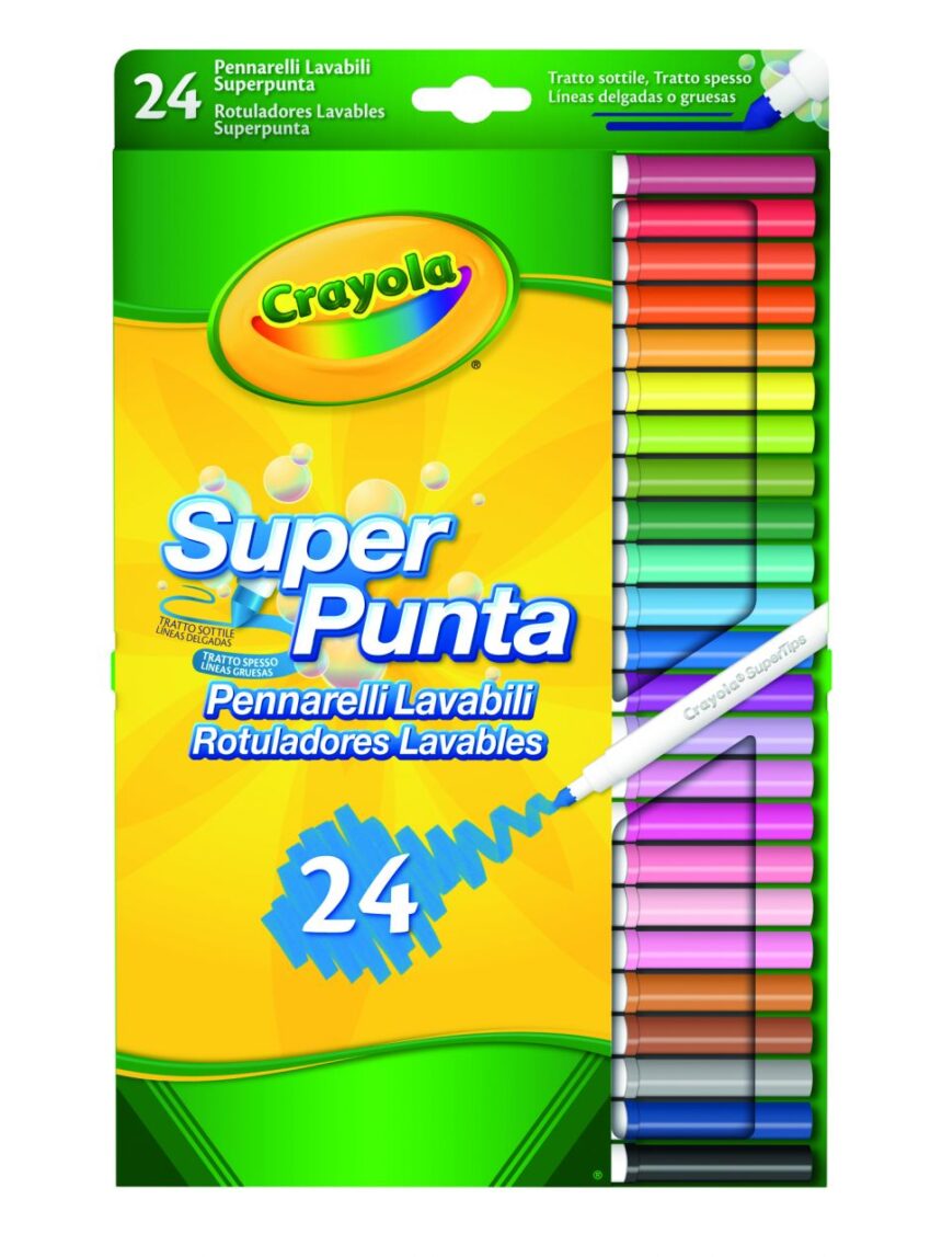 Crayola - 24 cores de fibra super-ponta - Crayola