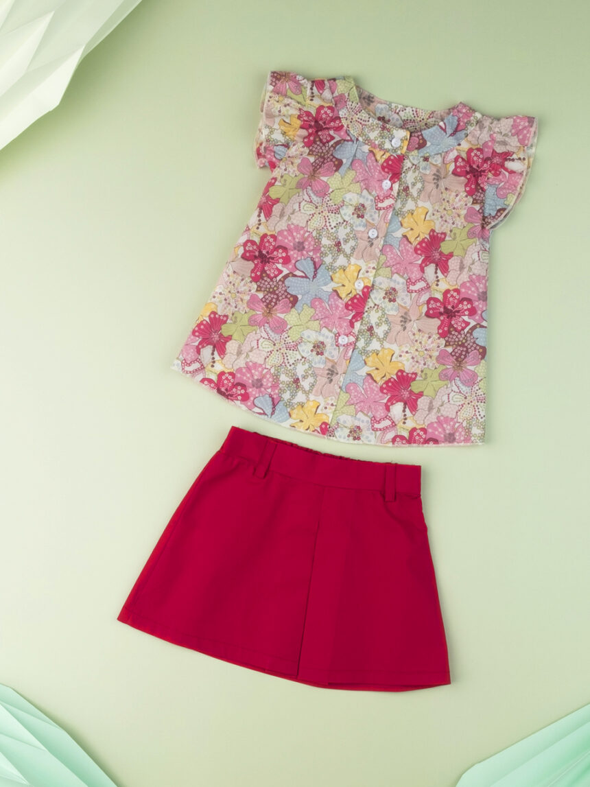 Camisa de bebê "sweet flower" em tecido liberty - Prénatal