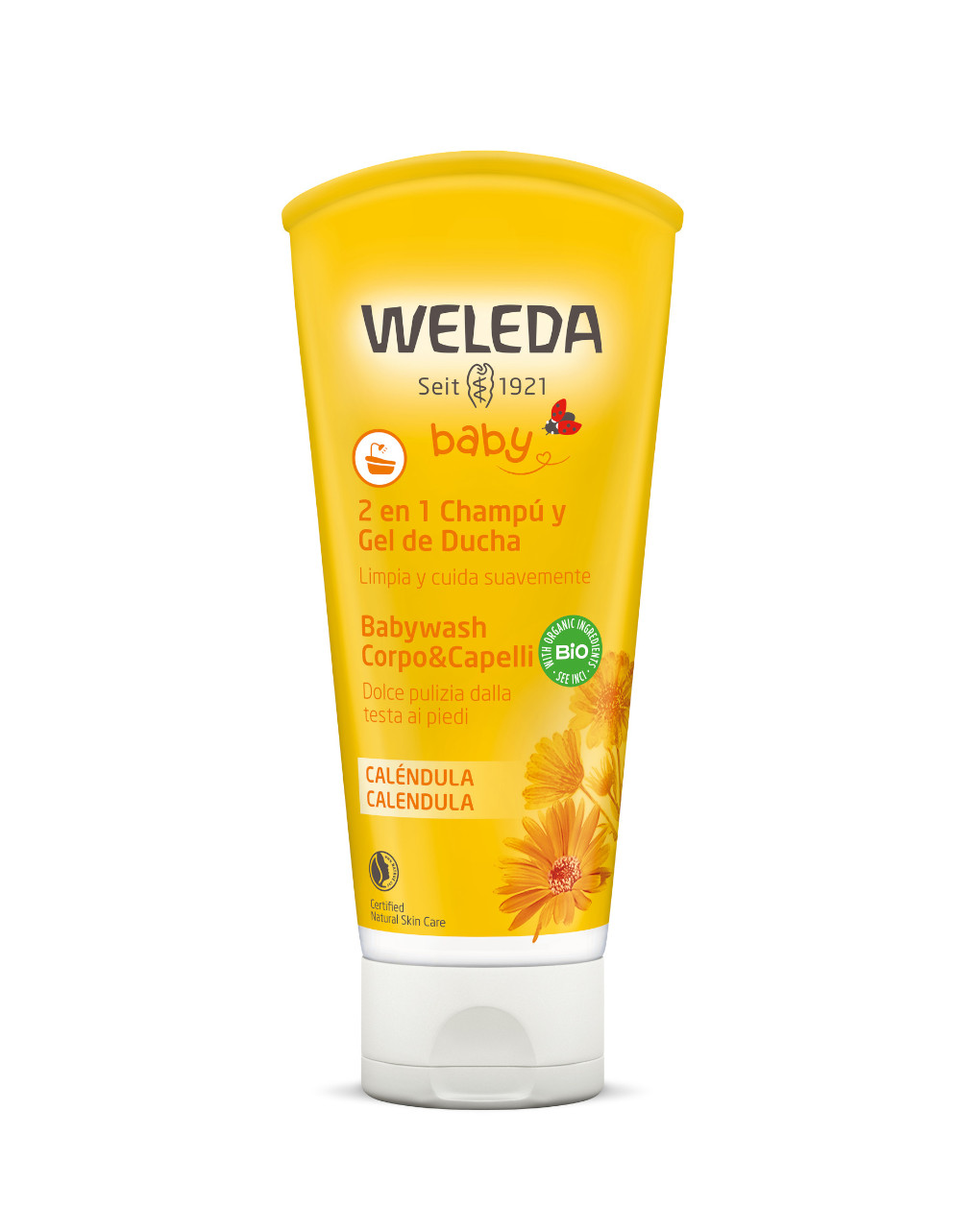 Calêndula para lavagem do corpo e cabelo de bebê 200 ml - Weleda