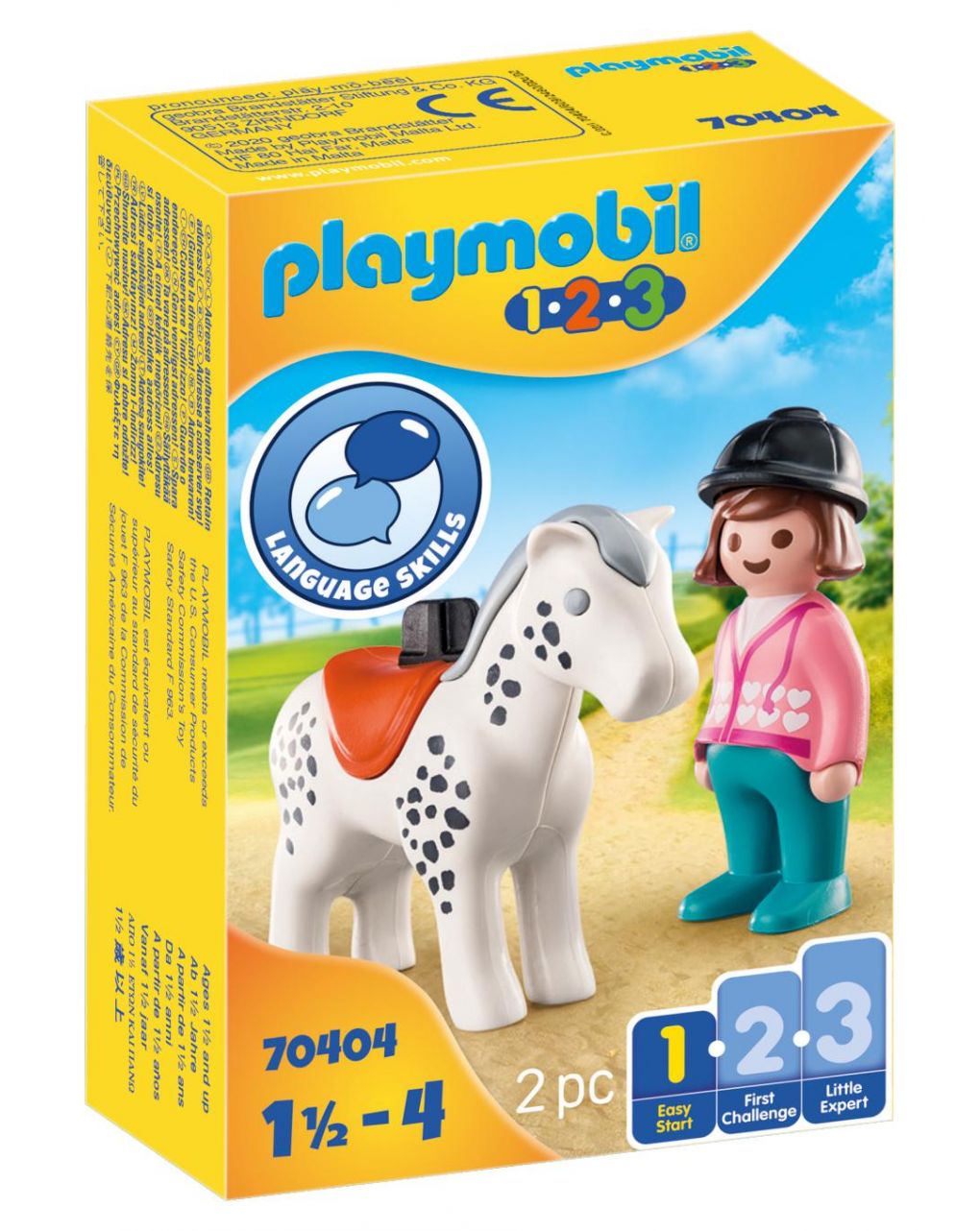 Playmobil - jóquei com cavalo 1.2.3 - Playmobil