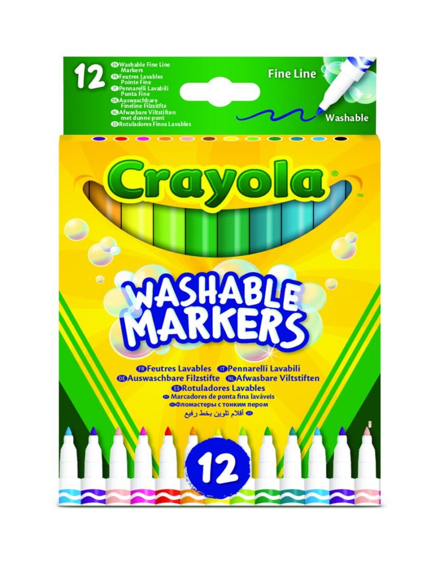 Crayola - 12 marcadores de ponta fina ultra laváveis - Crayola