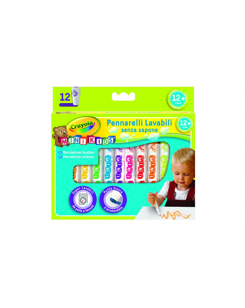 Crayola - 12 mini cores de fibra infantil - Crayola