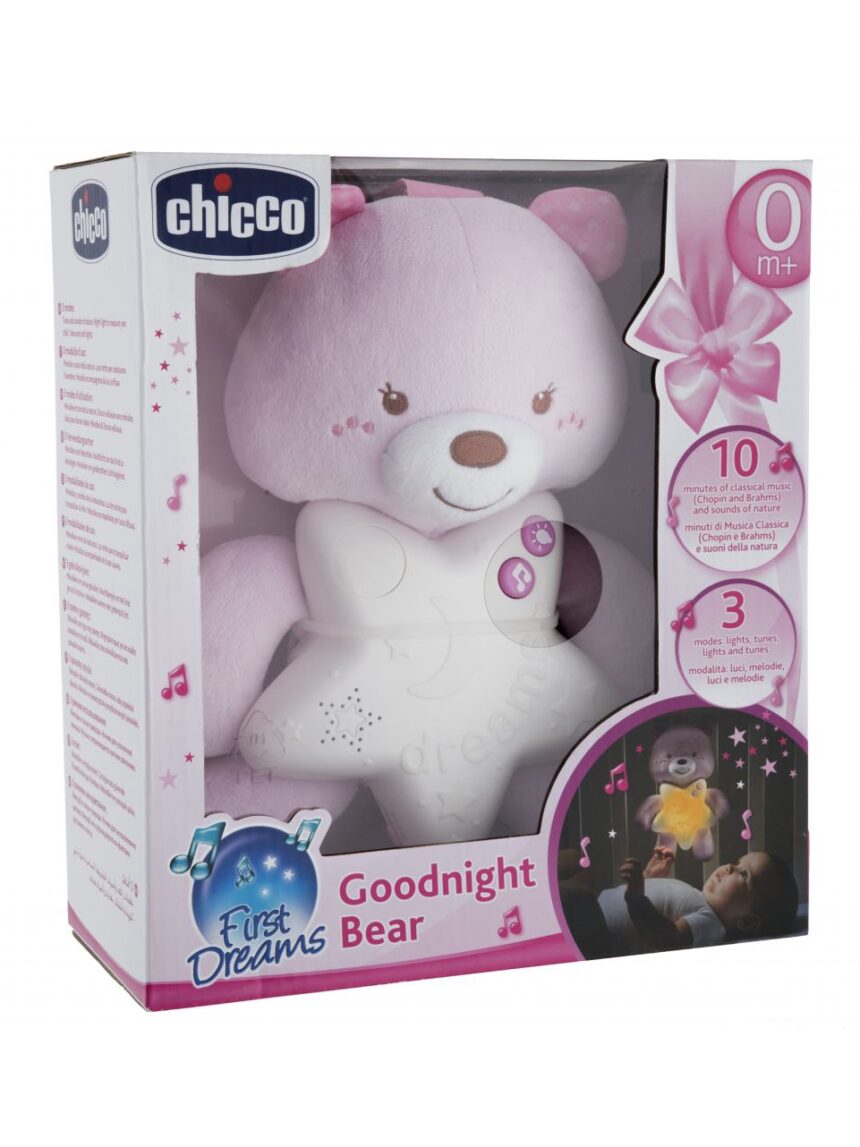 Chicco - painel de urso rosa boa noite - Chicco