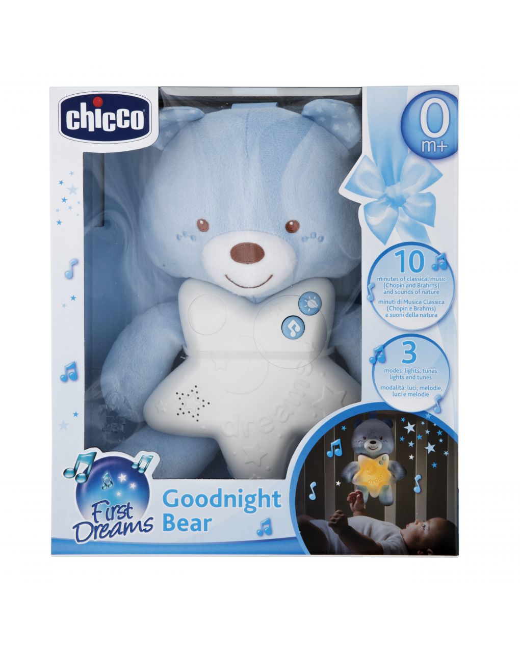Chicco - painel azul claro urso de boa noite - Chicco