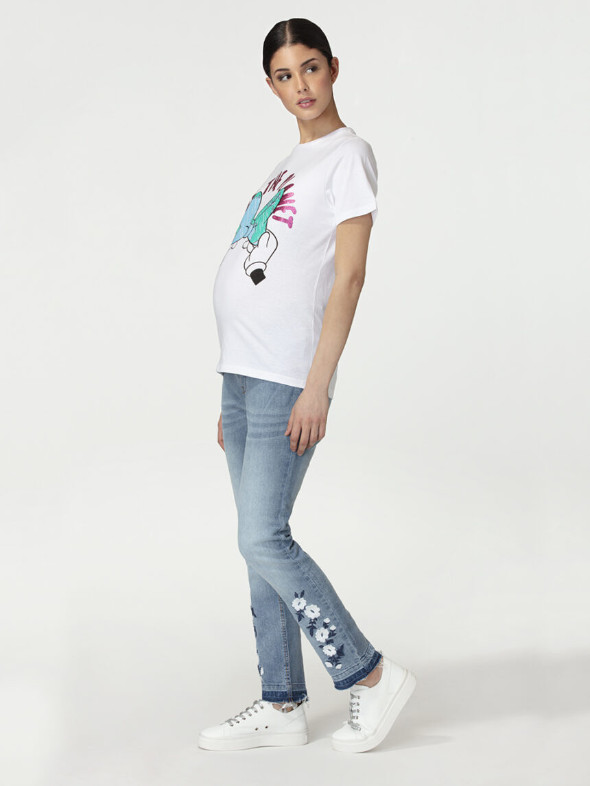 Camiseta maternidade com estampa de glitter - Prénatal