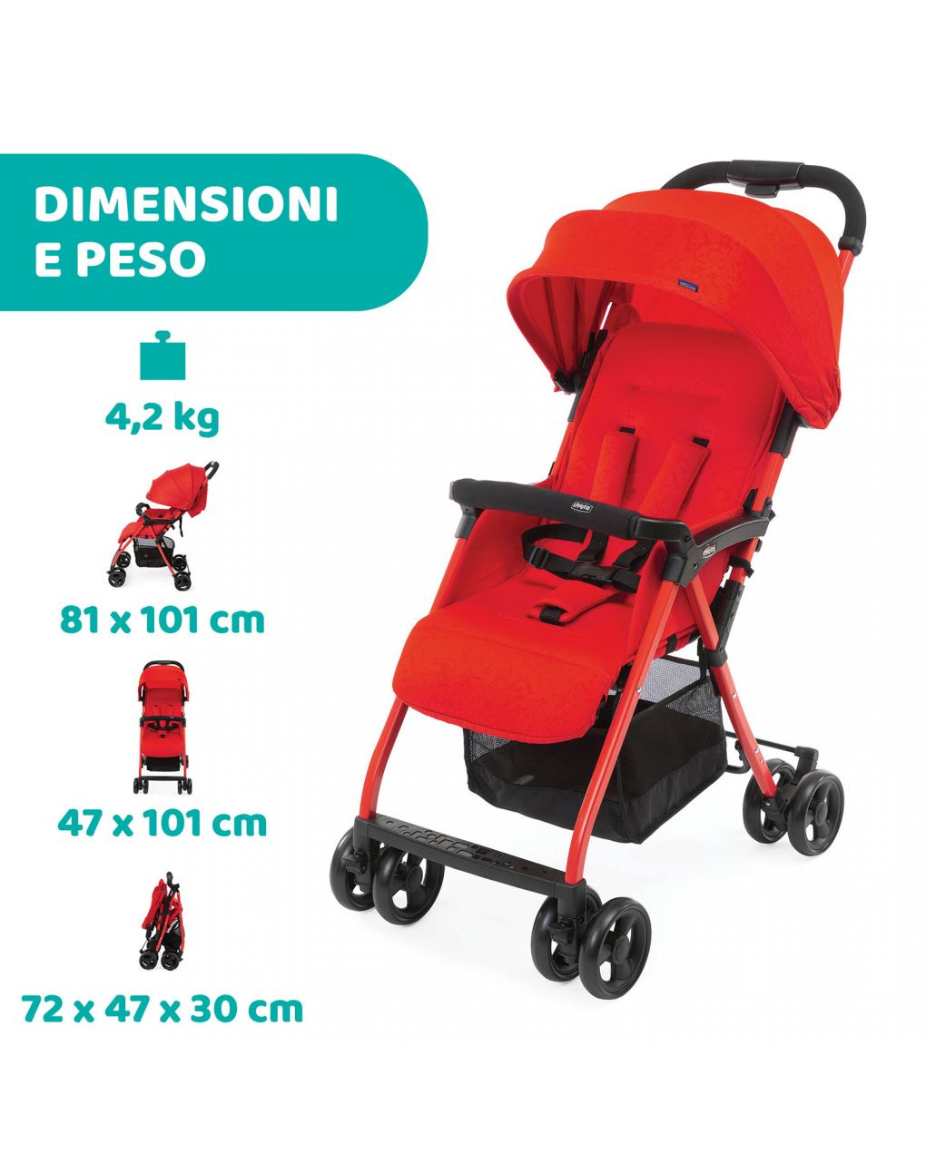Stroller ohlalà 3 red passion - Chicco