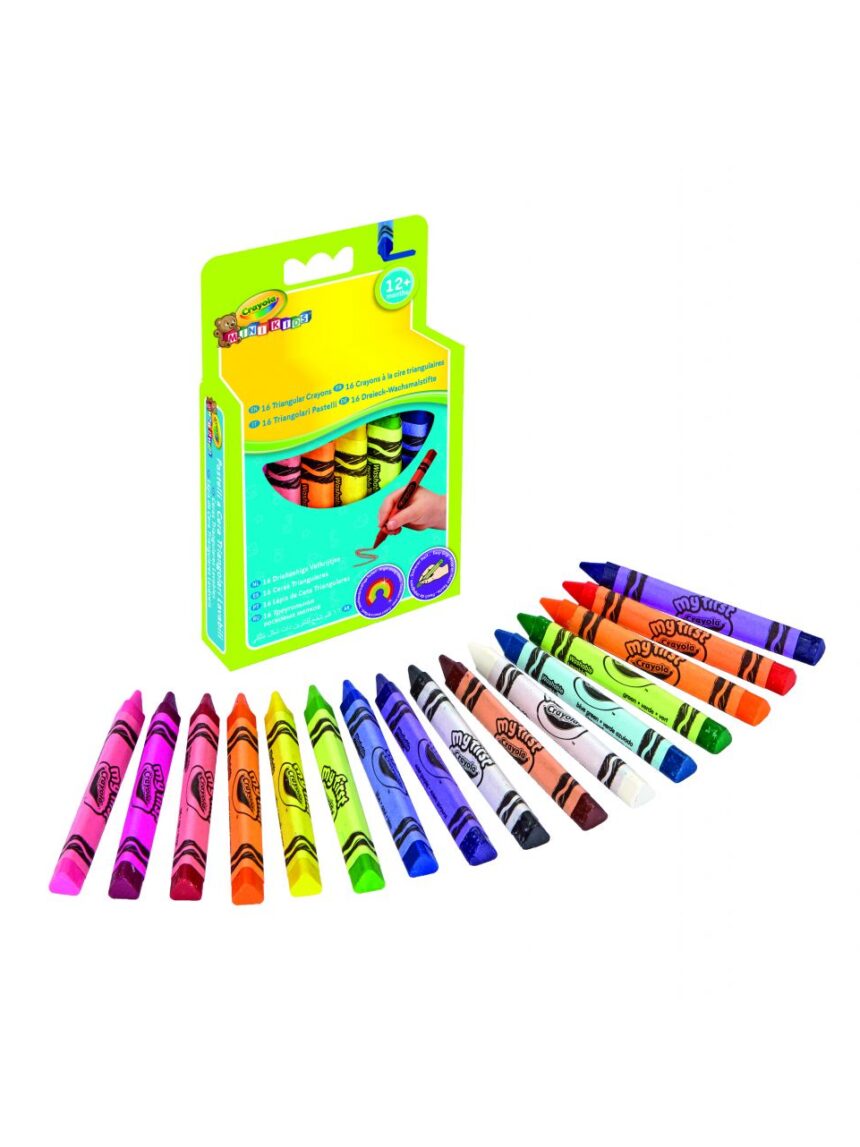 Crayola - 16 lápis de cera triangulares laváveis mini kids - Crayola
