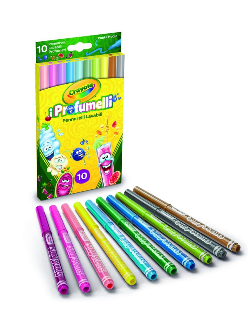 Crayola - 10 marcadores laváveis de ponto médio i profumelli - Crayola