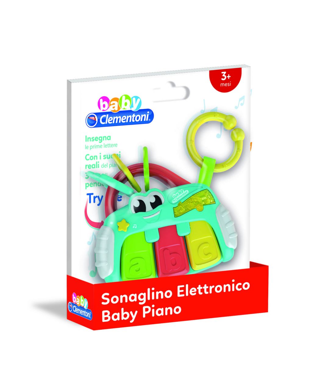 Clementoni bebê - chocalho eletrônico de pianola bebê - Clementoni