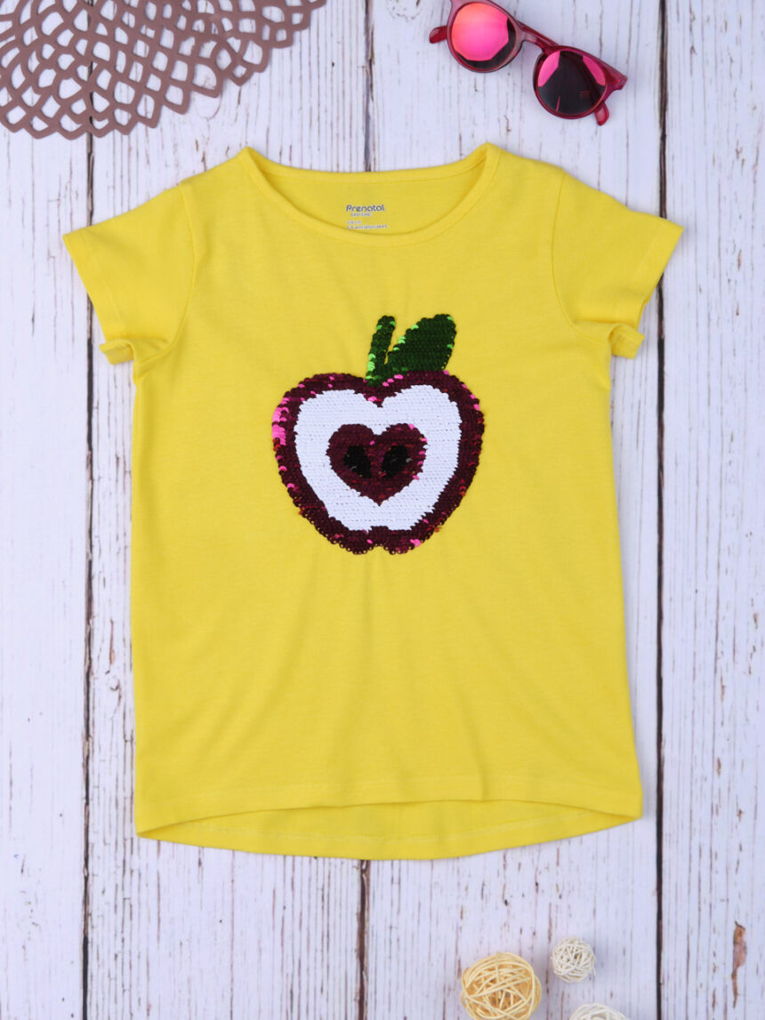 Camiseta reversível "maçã" de lantejoulas - Prénatal