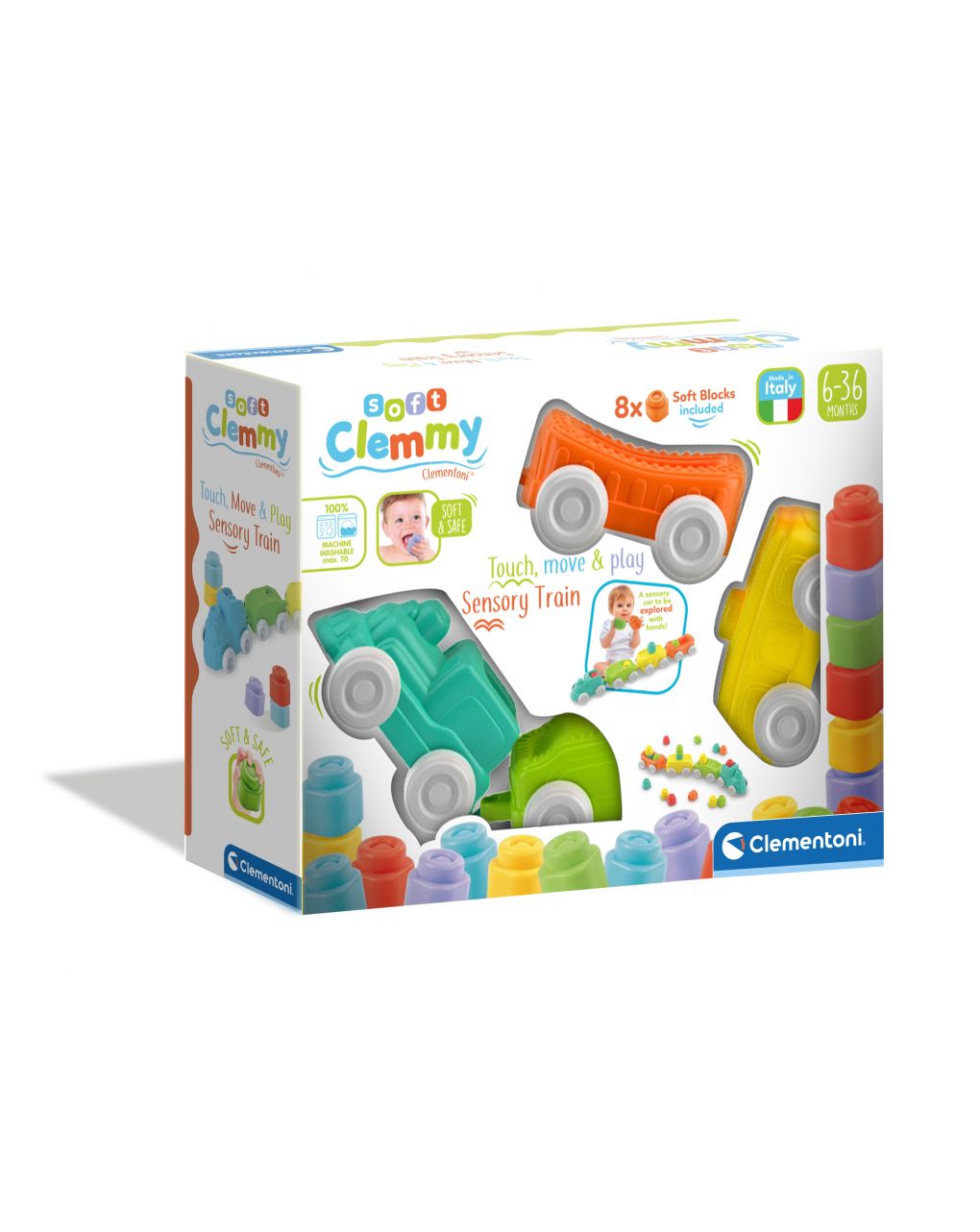 Clemmy - toque, movimento e jogo do trem sensorial - Clementoni