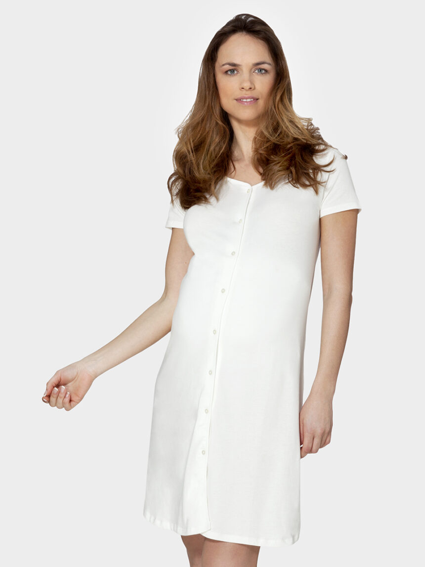 Camisa branca de mangas curtas para parto - Prénatal