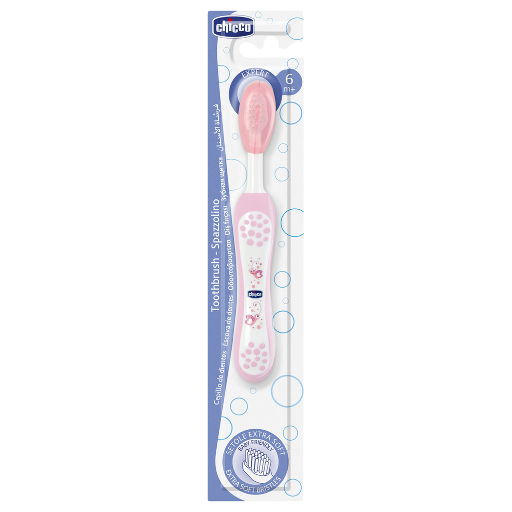 Escova de dente rosa 6m + - Chicco