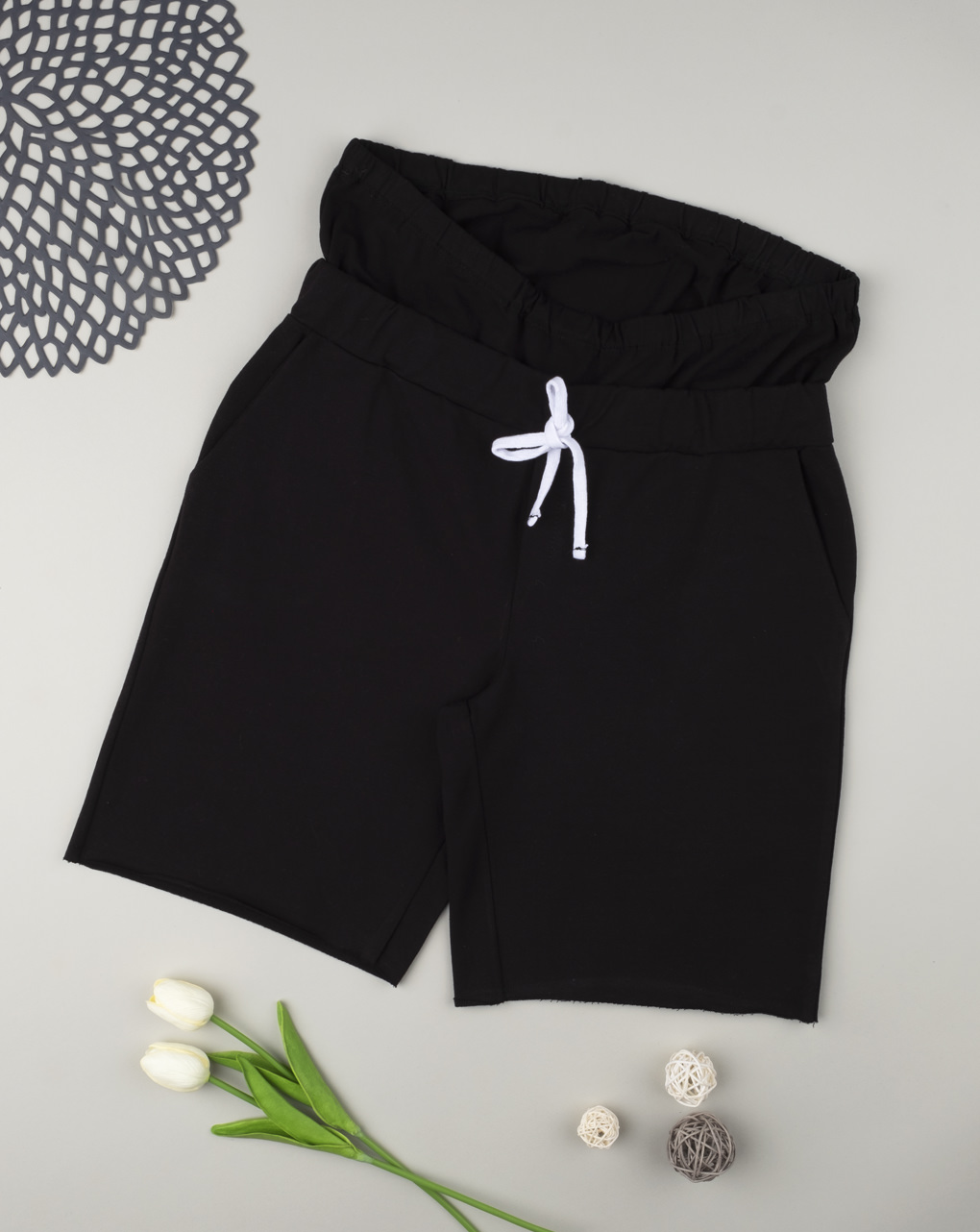 Bermuda felpati premaman preto - Prénatal