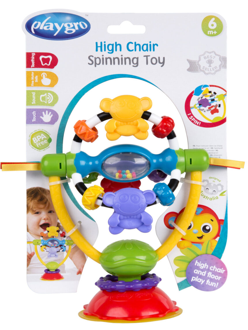 Playgro - brinquedo giratório de cadeira alta - Playgro