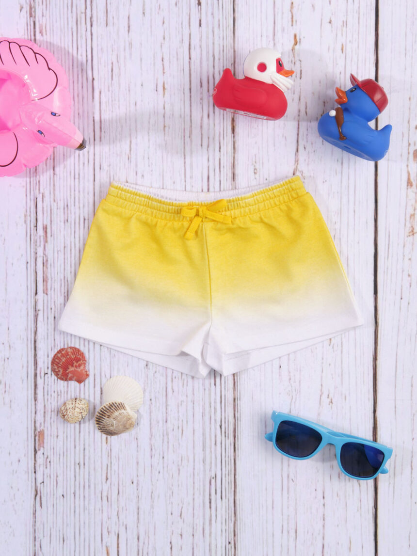Shorts jersey amarelo / branco com efeito gradiente - Prénatal