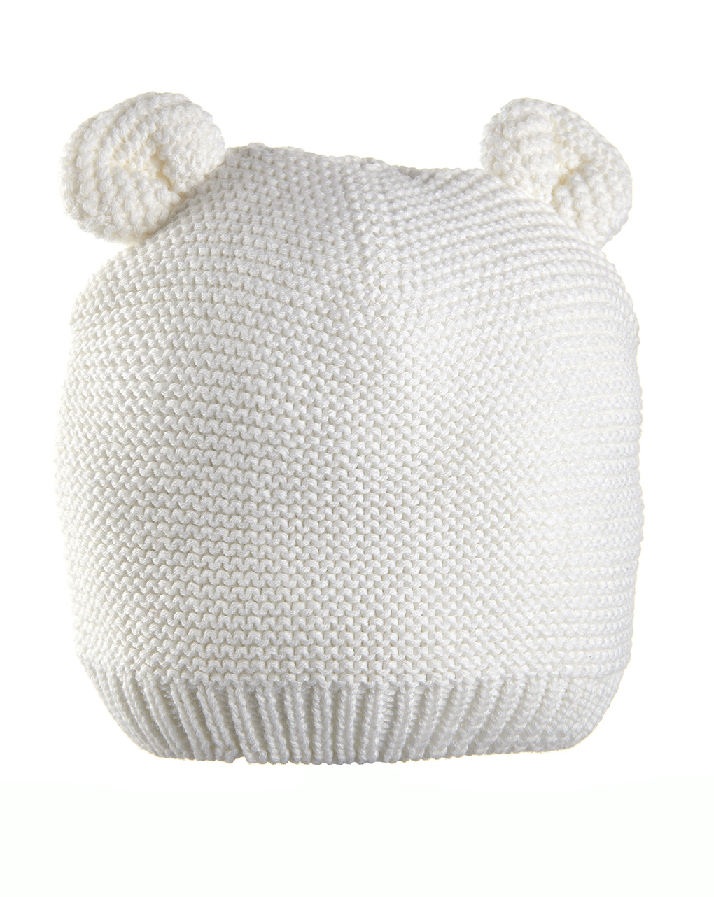 Chapéu tricot branco com orelhas - Prénatal