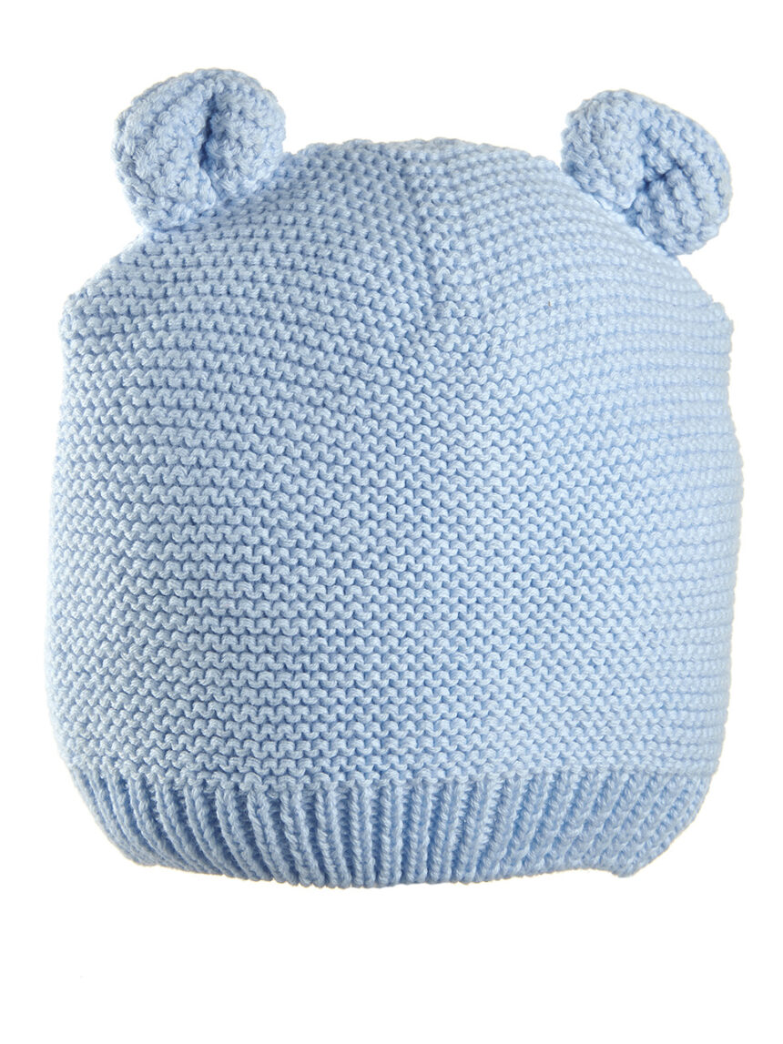 Chapéu tricot azul com orelhas - Prénatal