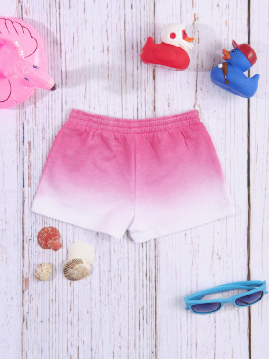 Shorts de jersey rosa / branco com efeito gradiente - Prénatal