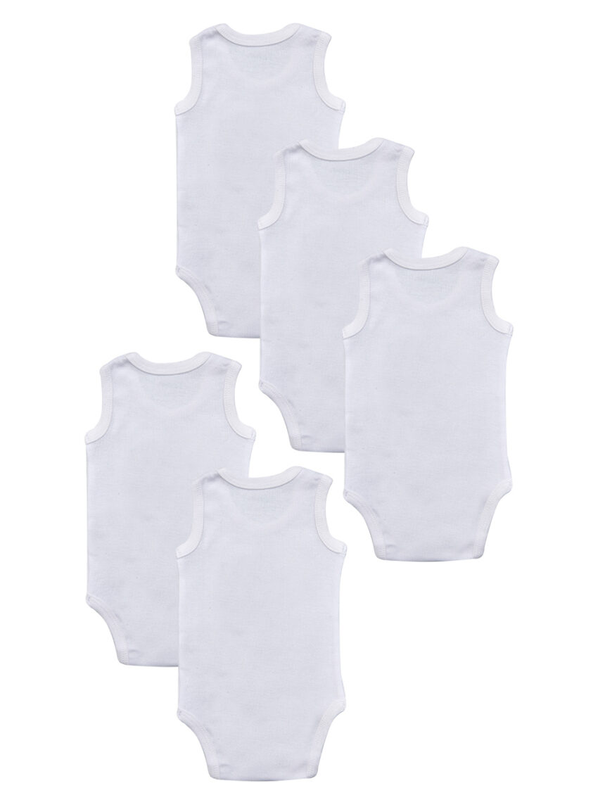 Pacote de 5 bodysuits brancos com animais - Prénatal