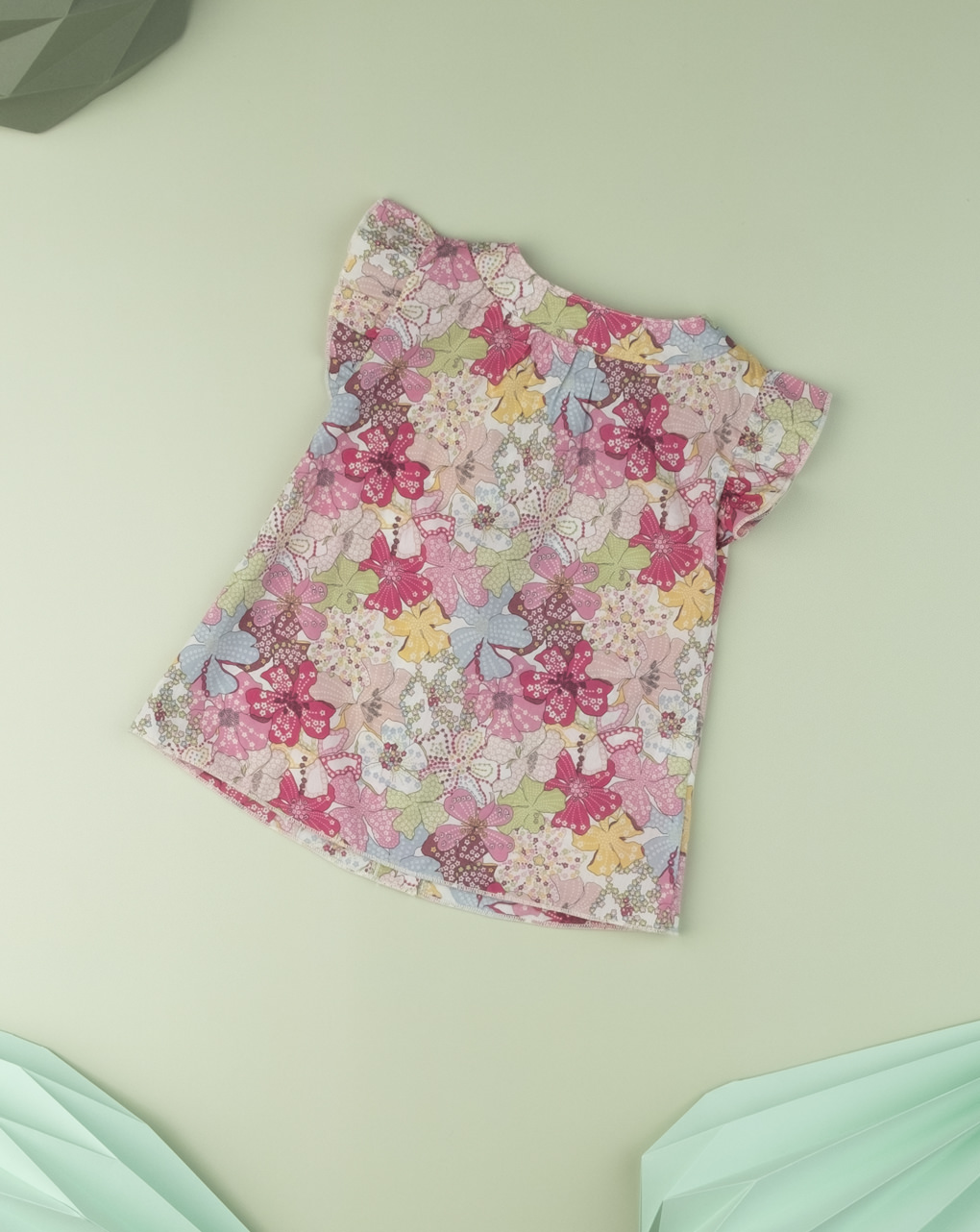 Camisa de bebê "sweet flower" em tecido liberty - Prénatal