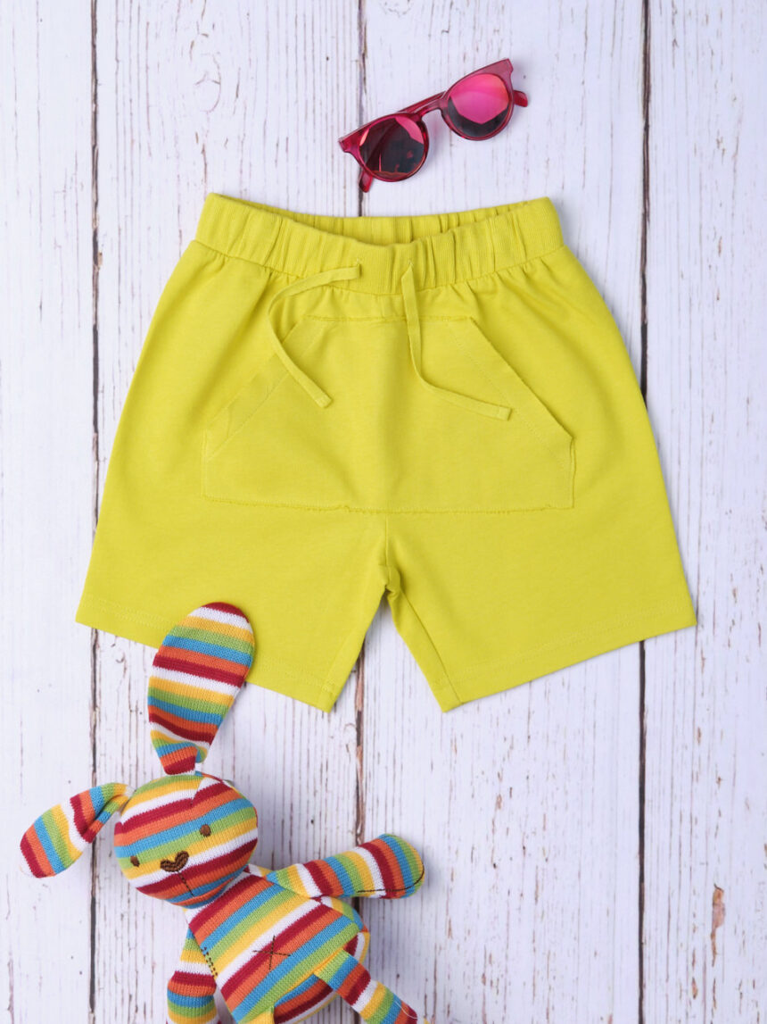 Shorts bimbo básico amarelo - Prénatal