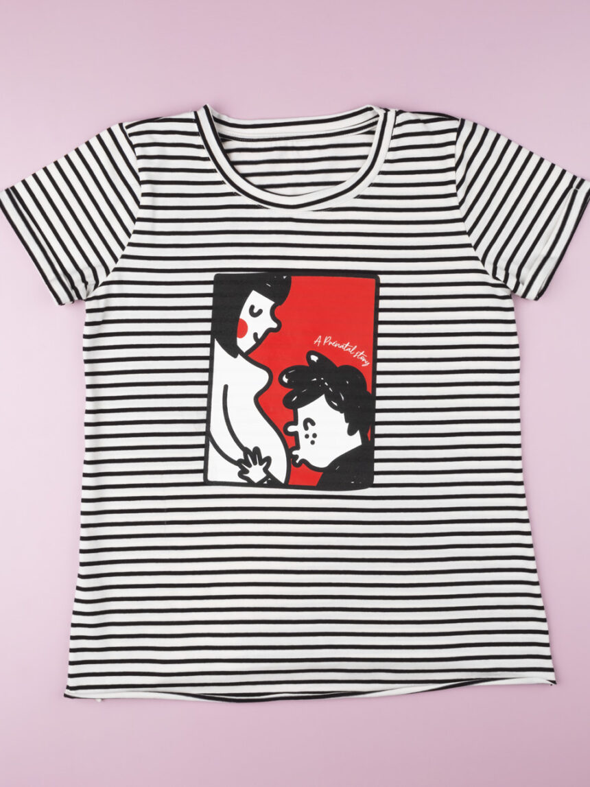 Camiseta rigata "preto e branco" - Prénatal