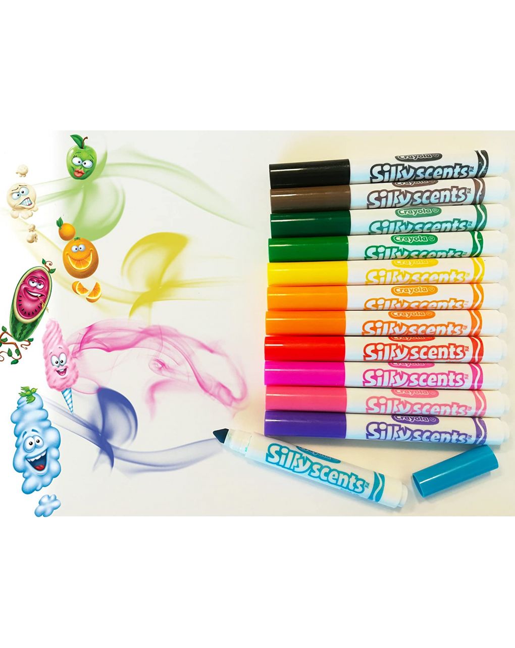 Crayola - 12 marcadores perfumados de ponta maxi laváveis - Crayola