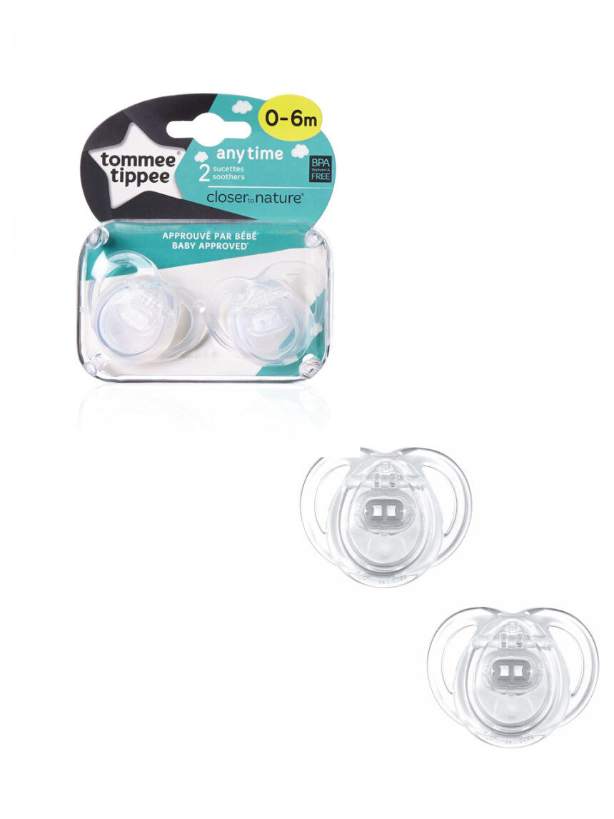 A qualquer momento chupeta 0-6 meses de silicone 2 peças tommee tippee - Tommee Tippee