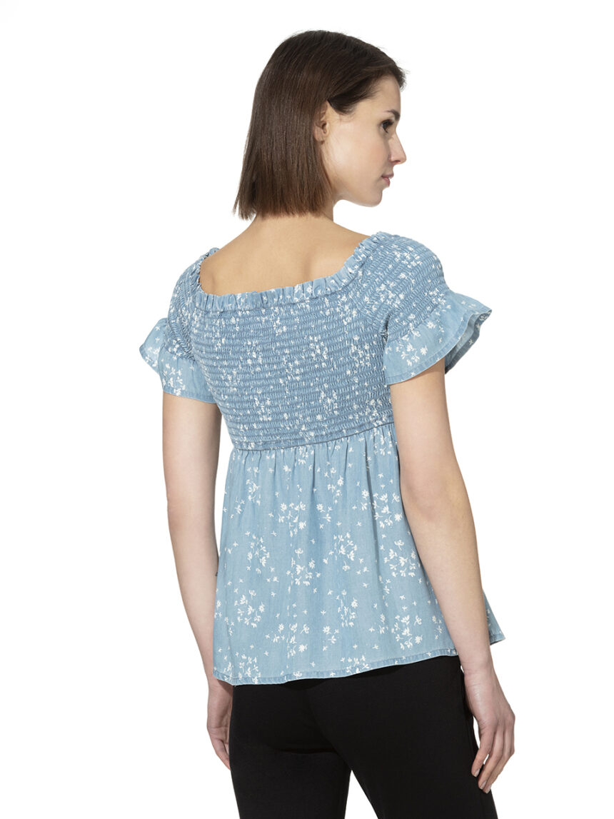 Blusa de meia manga com estampa allover - Prénatal