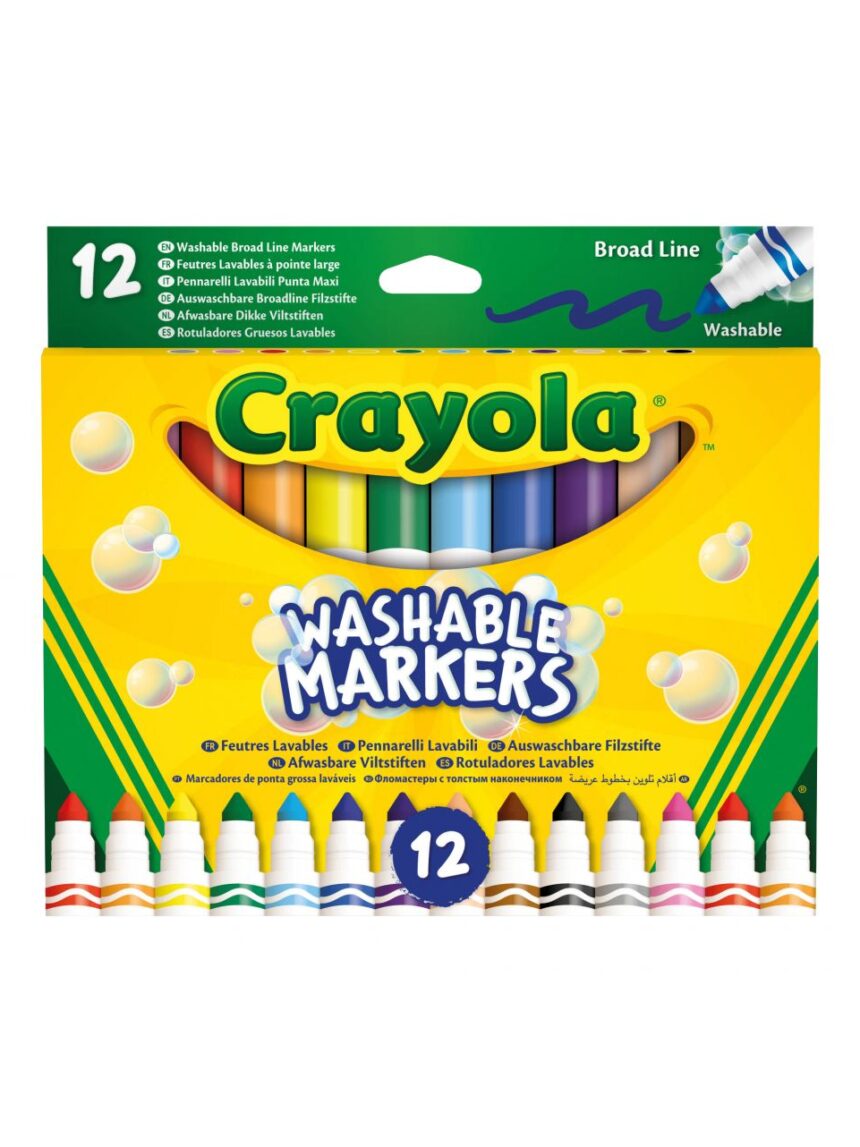 Crayola - 12 marcadores de ponta lavável - Crayola