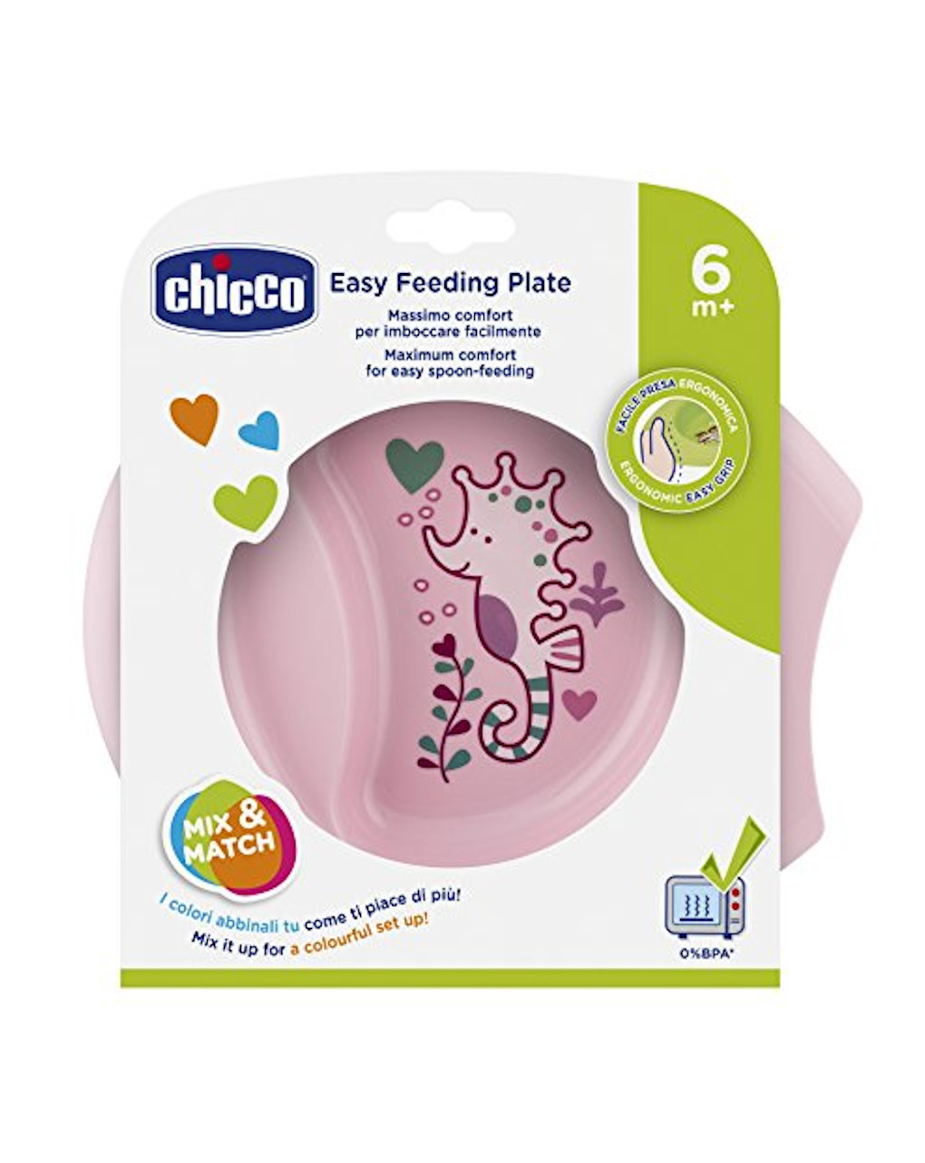 Tigela de comida para bebê fácil 6m + rosa - Chicco