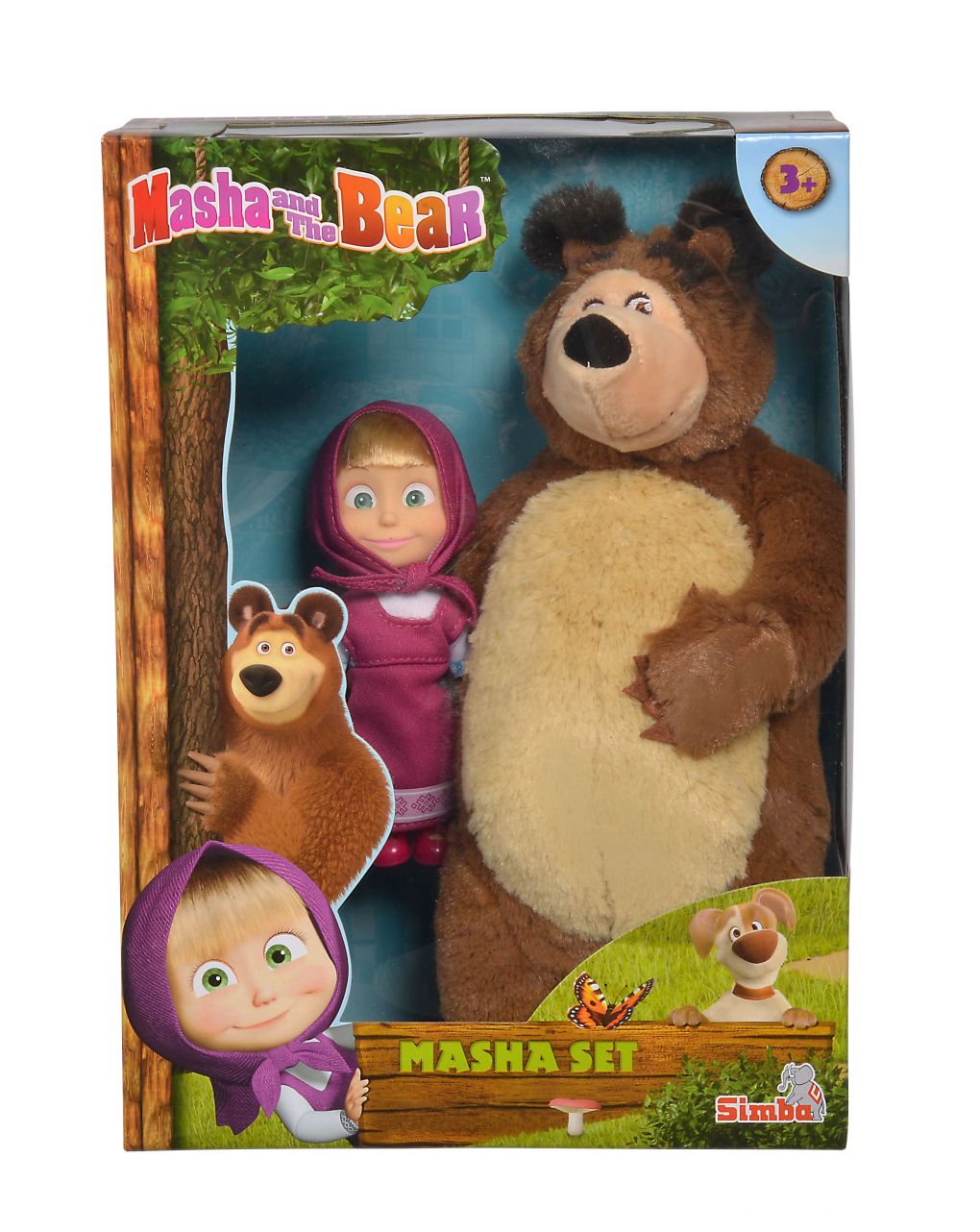 Masha e urso - minidoll clássico masha com urso de pelúcia 25 cm com personagens e jogo - Masha &amp; Orso