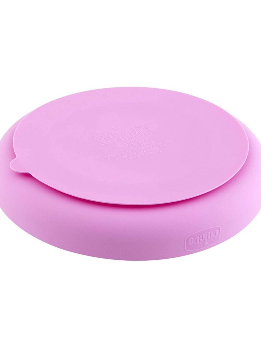 Placa de silicone com compartimentos com ventosa 12 meses + rosa - Chicco
