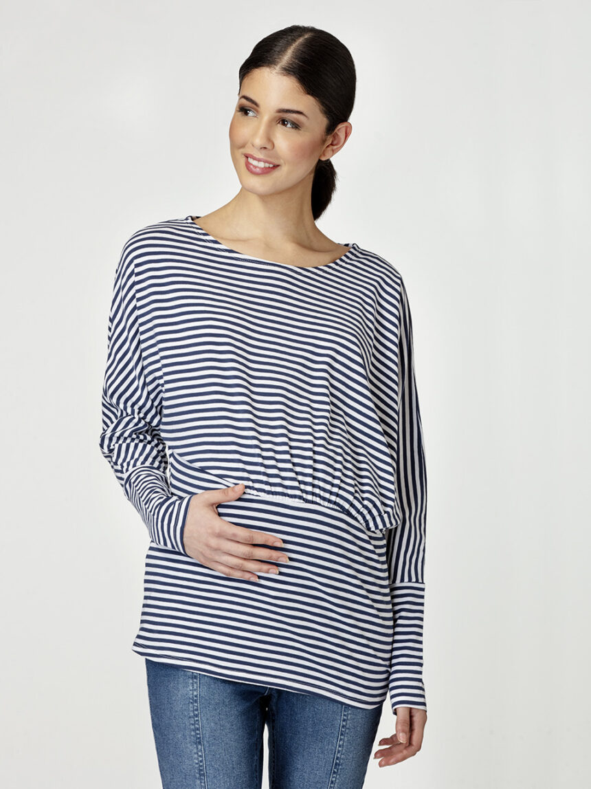 Blusa de maternidade com padrão espinha de peixe horizontal - Prénatal