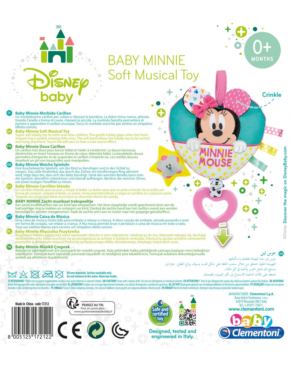 Babyclementoni - caixa de música suave baby minnie - Baby Clementoni