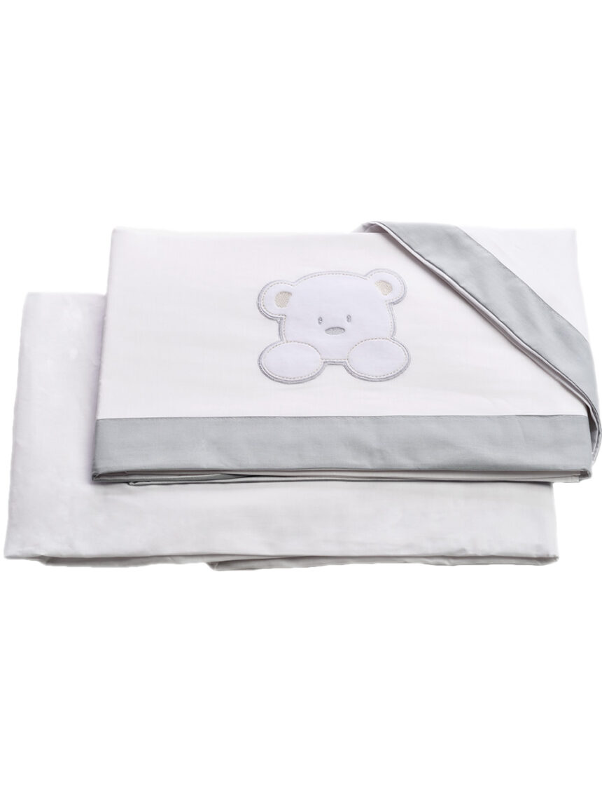 Conjunto de cama teddy 3 peças com lençol e fronha com lençol - italbaby