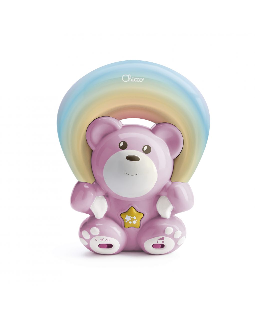 Chicco - urso de pelúcia rosa arco-íris - Chicco