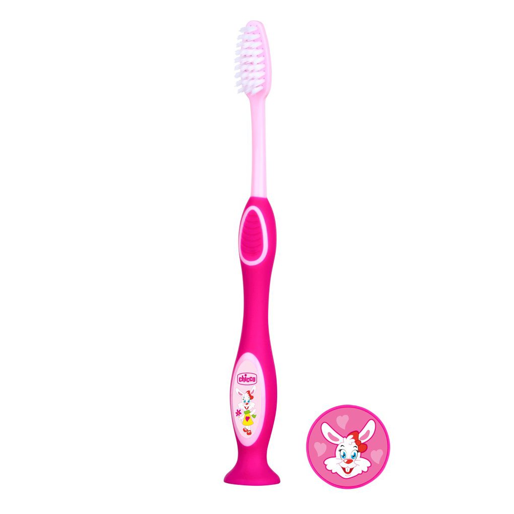 Escova de dentes rosa 36m + - Chicco