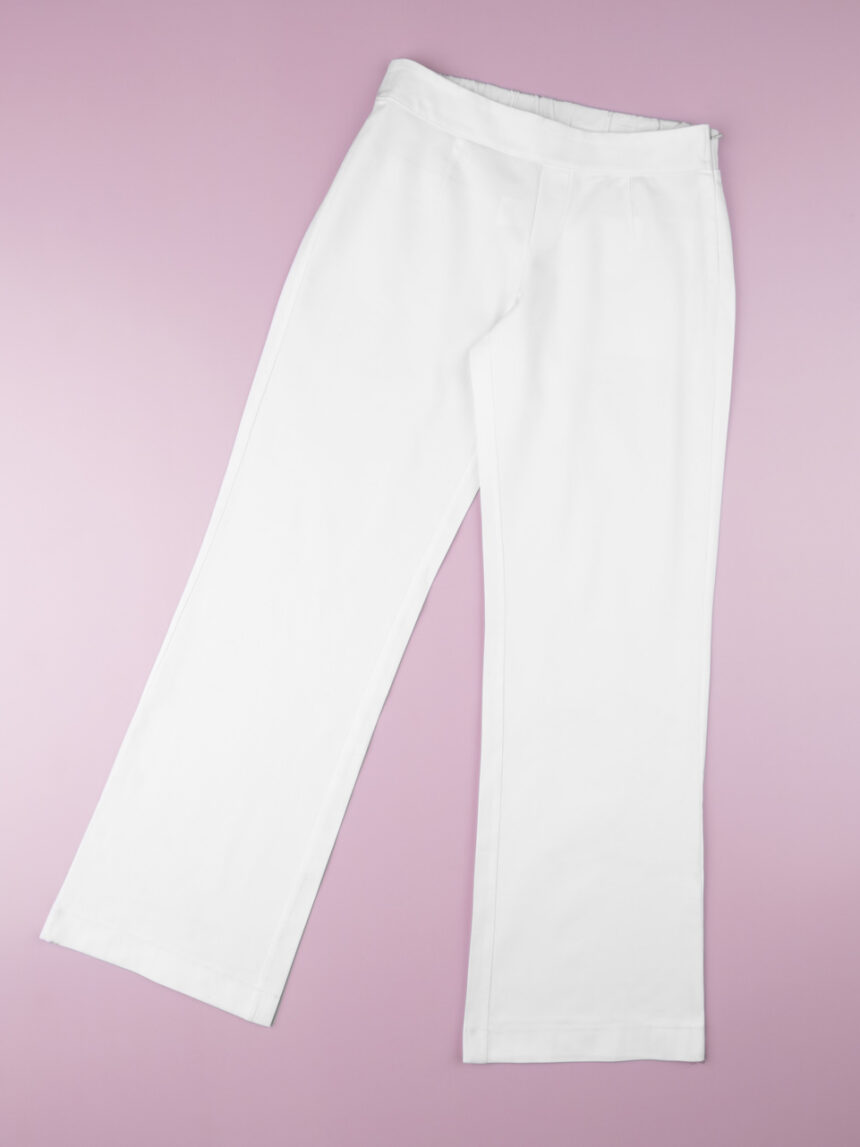 Calças brancas com perna larga - Prénatal